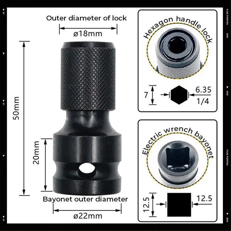 Convertidor de enchufe de vástago hexagonal, llave de vaso, adaptador, juego de llaves, convertidor de accionamiento, herramienta de impacto,