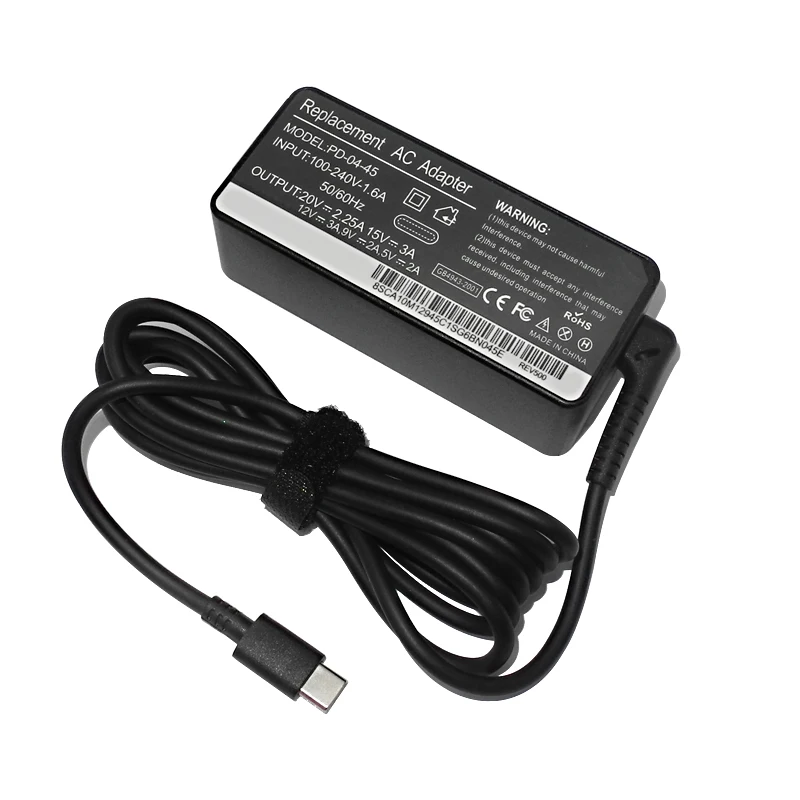 Зарядное устройство USB Type-C для ноутбука, 20 в, 2,25 А, 45 Вт