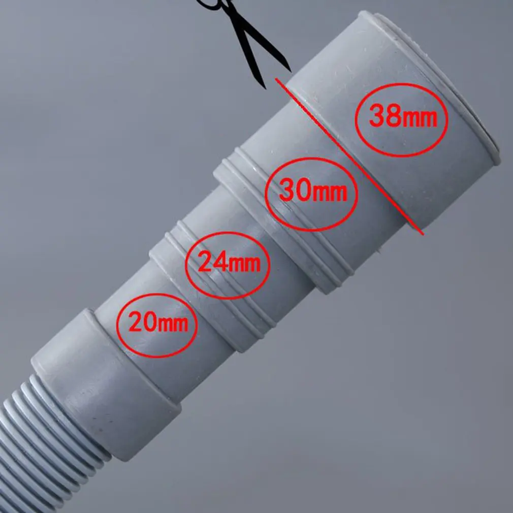 2m Universal PVC Washing Machine Dishwasher Drain Waste Hose Extension Pipe Tube With Bracket Set Wash Machine