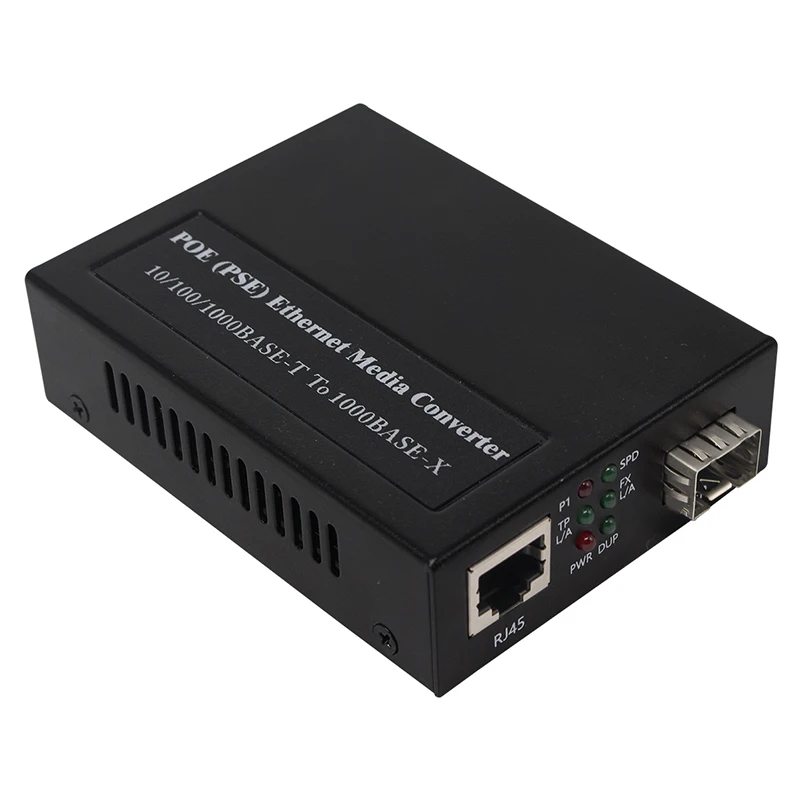 10/100/1000M Base-TX to 1000Base-FX Optical Fiber Ethernet Media Converter