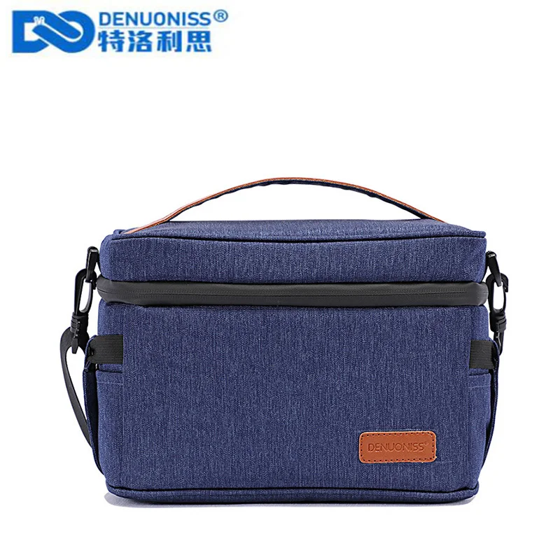 DENUONISS-bolsas de almuerzo impermeables con aislamiento Oxford, bolsa de Picnic necesaria para viaje, caja de cena térmica Unisex, estuche de