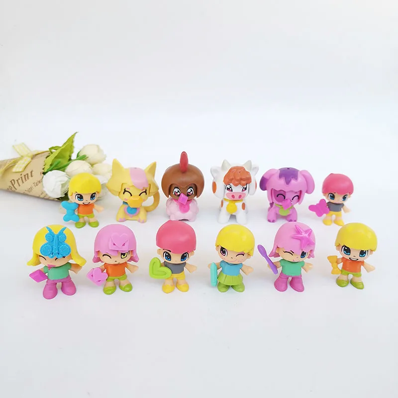 Anime Cartoon Cute MIni Pinypon Pets Dolls Detachable Doubleface Action Figures Toys Fashion Kids Toy Birthday Christmas Gifts