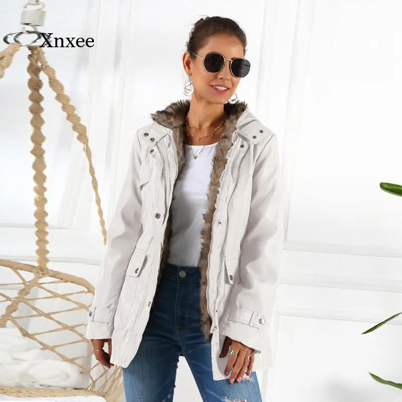 

2021 Winter Women's Jackets, Women's Fashion Mid-Length Soft and Warm Women's Clothing Casual Parka