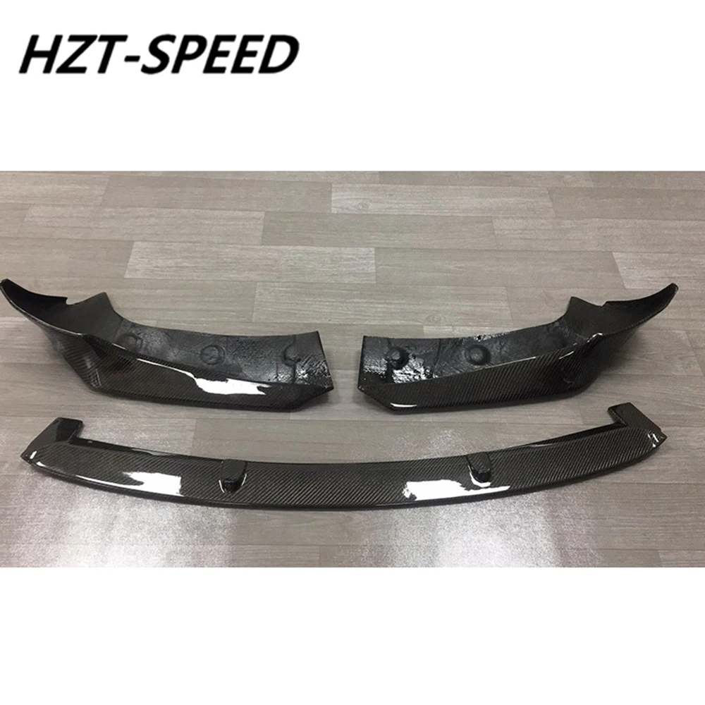 3 Sections Carbon Fiber Model 3 Front Bumper Spoiler Shovel Chin Lip For Tesla Model 3 Sedan Car Tuning 2018 Up Modification