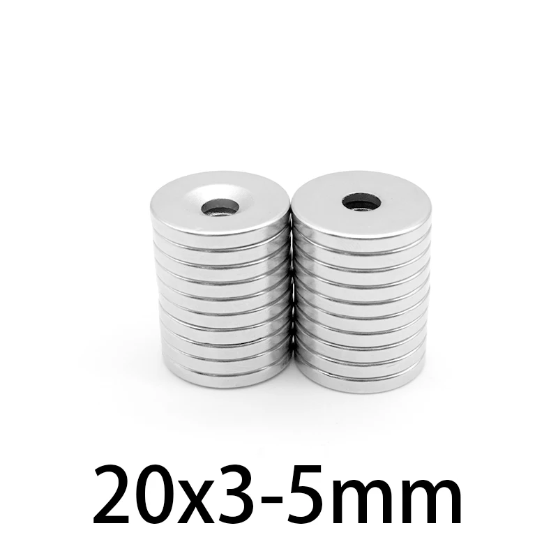5-50Pcs 20x3-5mm Runde NdFeB Neodym Magnet N35 Super Leistungsstarke Kleine imanes Permanent Magnetic Disc 20x3mm Loch 5mm
