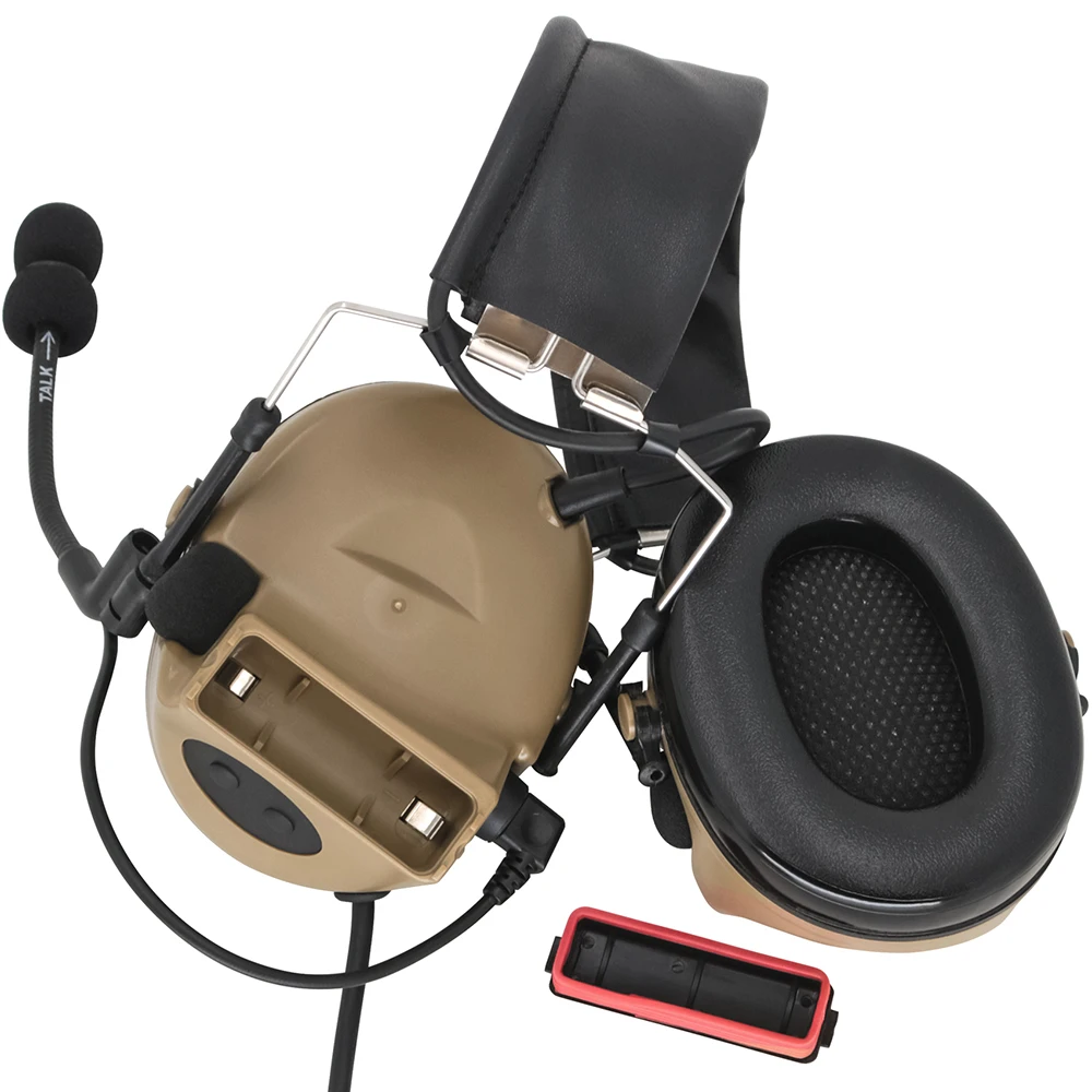 Tactical Airsoft Pickup, Noise Reduction, Shooting Hearing Protection Headphones (DE)