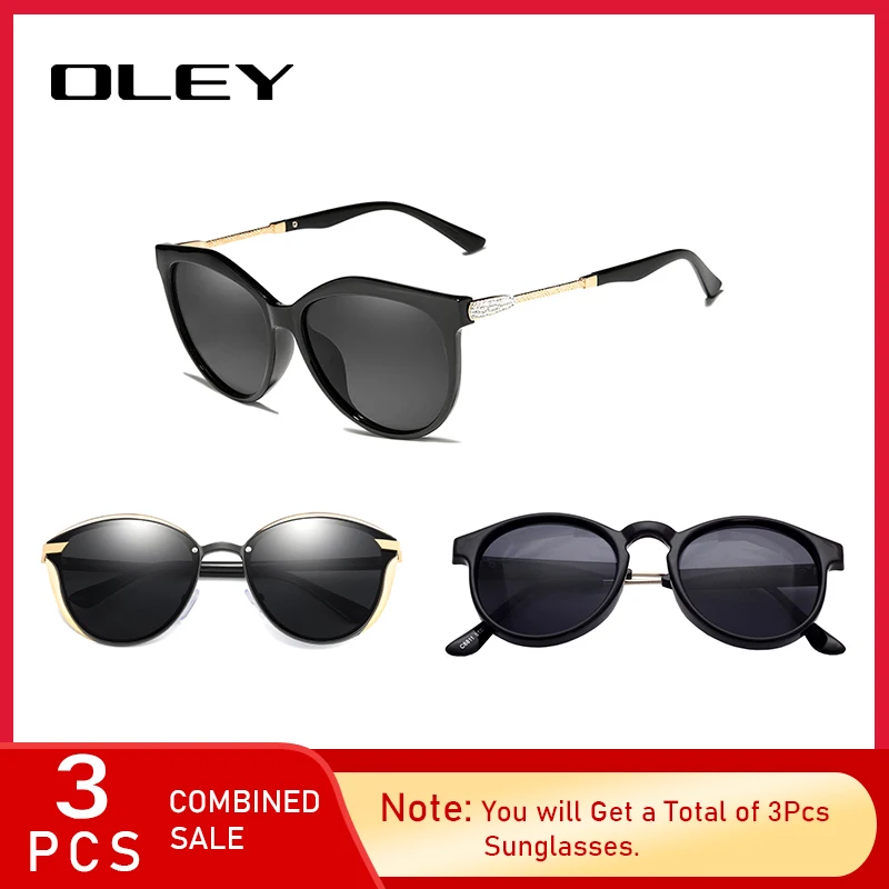 3PCS Combined Sale OLEY Brand Design Sunglasses Women Mirror Lens 100% UV Protection Oculos De Sol