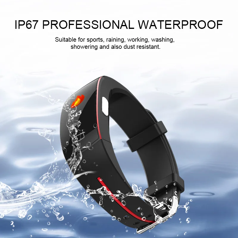 P3A ECG Smart Bracelet Body Temperature Blood Oxygen Pressure Monitor Smart Band Watch Fitness Tracker Sport Wristband Men Women