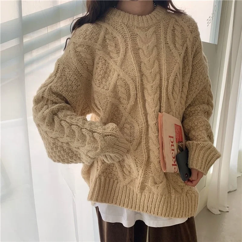 2021 New Autumn Winter Women Sweater Knitted Pullovers Casual Female Pull Female Sweater