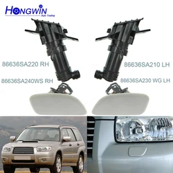 Front Headlight HeadLamp Washer Nozzle With Cover Lid Cap Shell Unpainted For Subaru Forester SG 2005 2006 2007 2008 86636-SA210