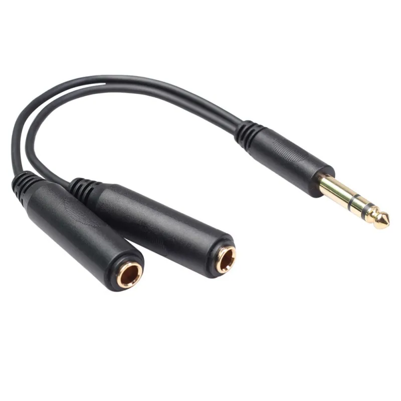 1/4 Inch Splitter And 1/4 'TRS Stereo Male To Dual 1/4' TRS Stereo Female Y Quarter 8 Inch / 20 Cm Splitter Cable