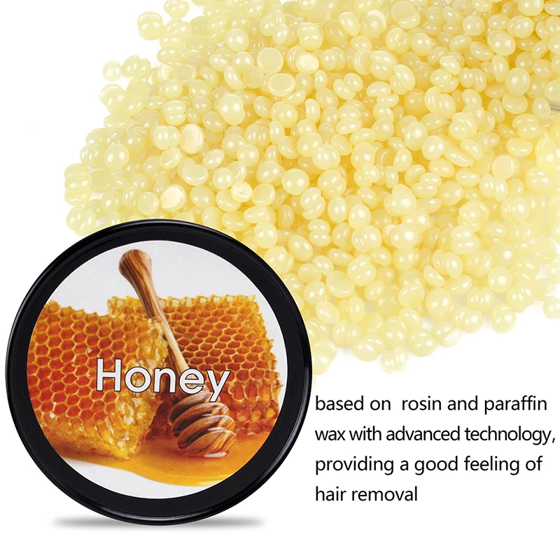 5pcs 100g Honey Depilatory Hard Wax Beans Pearl Beads Self Waxing Hot Film Hard Wax Bead for Bikini Face Leg Hair Removal