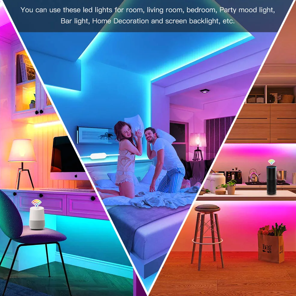 Tuya Smart Life LED Strip Light Contoller Wifi Remote Control USB 5V DC12V-24V RGB Led Controller Work With Alexa  Echo Google