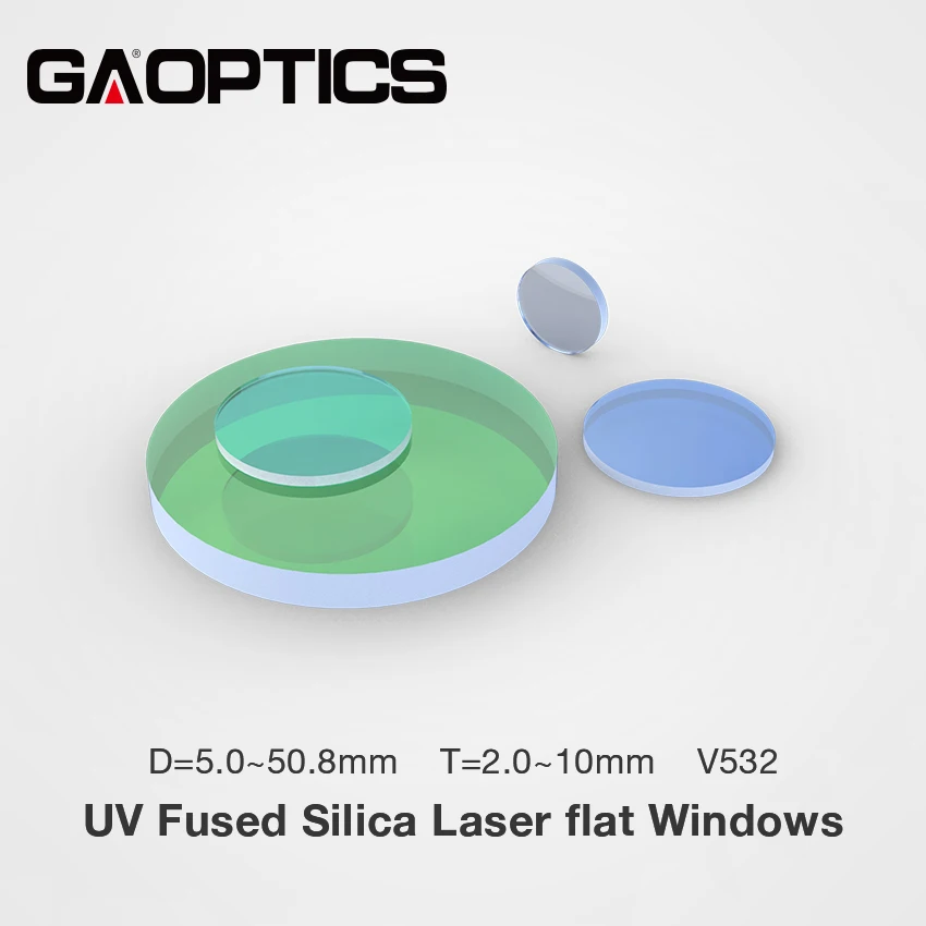 Custom Coated Quartz Glass Fused Silica Laser Protective Window For Laser Cutting Machine Dia. 5mm to 50.8mm