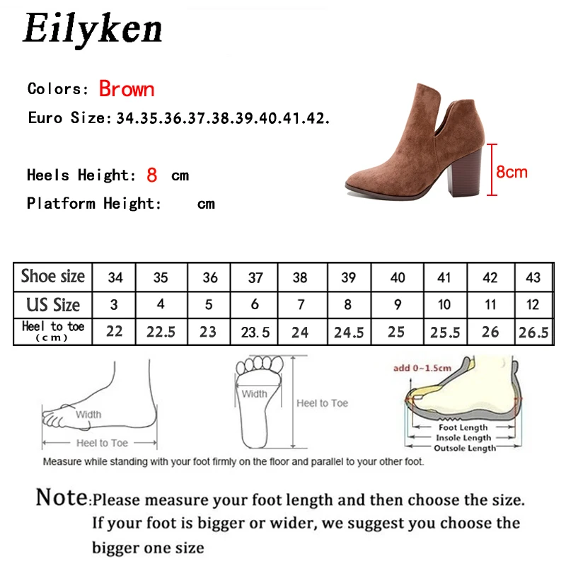 Eilyken 2024 Faux Suede Ankle Boots Women High Heel Side Stacked Block Heel Slip On Short Western Cowboy Booties Shoes