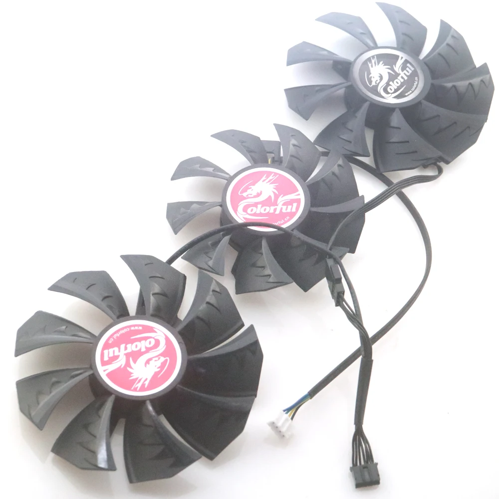 3pcs/Lot 12V VGA Fan For COLORFUL RTX3090 RTX3080 RTX3070 RTX3060 BattleAx Graphics Card Cooling Fan 4Wire 4Pin