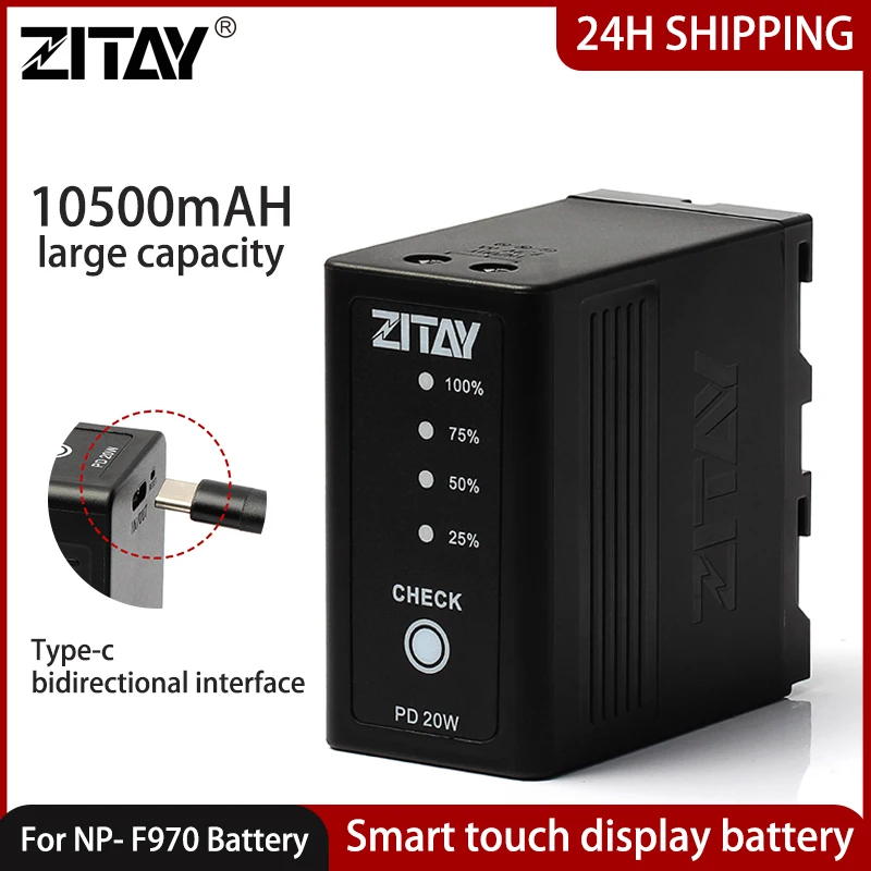 ZITAY NP-F970 Camera Battery 10500mAh Power Bank for Sony NP-F970 NP-F930 NP-F950 NP-F960 NP-F550 NP-F530 Rechargeable battery