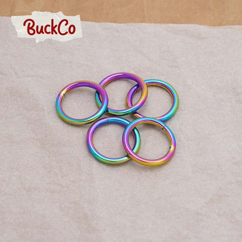 Metal non-welded rainbow O-ring suitable for 25mm backpack with high quality webbing bag dog collar accessories OR25R