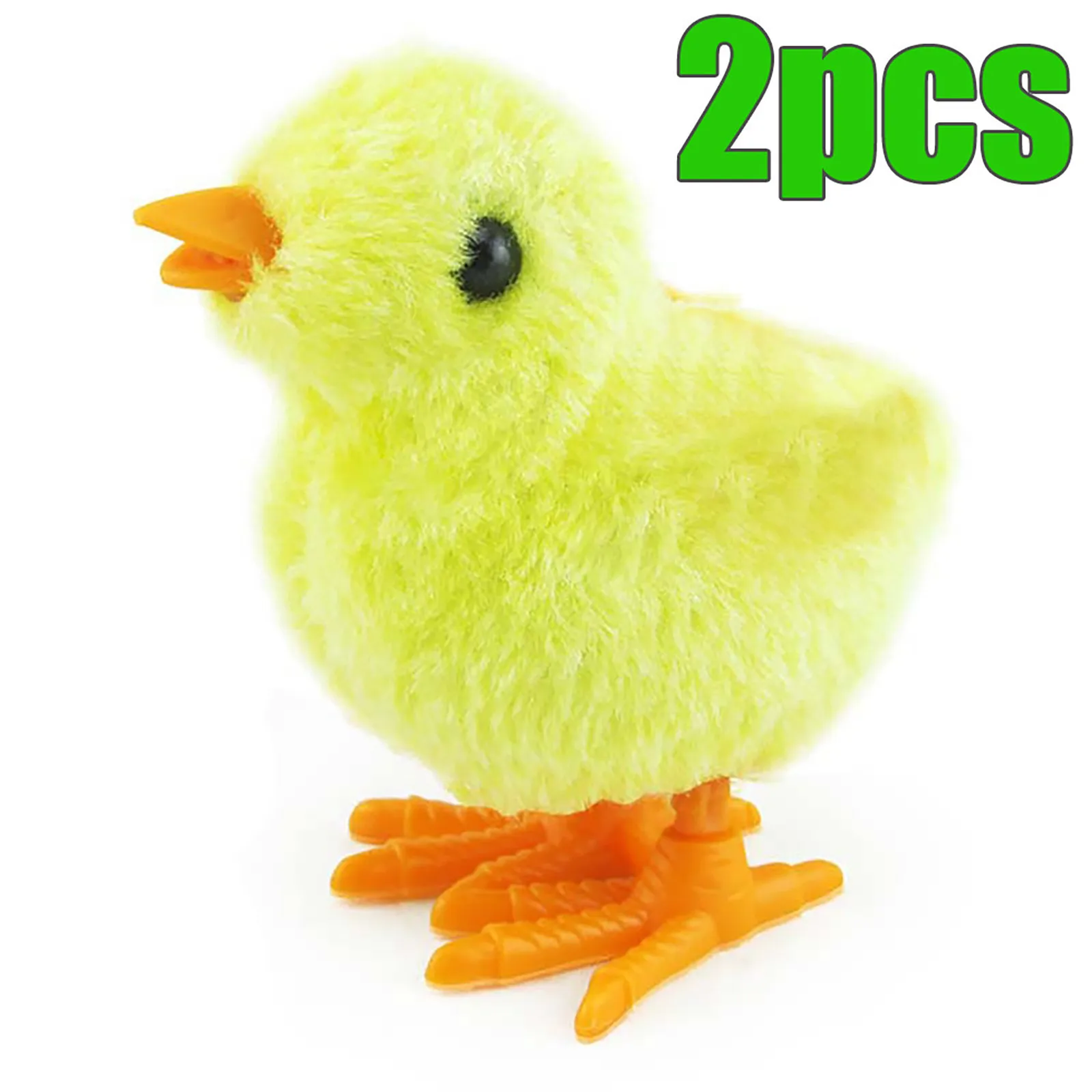 

2pcs Chicken Toy Funny Wind-up Hopping Jumping Chickens Clockwork Walking Toys For Kids Children Gift Soft Plush Jump Chick Toys