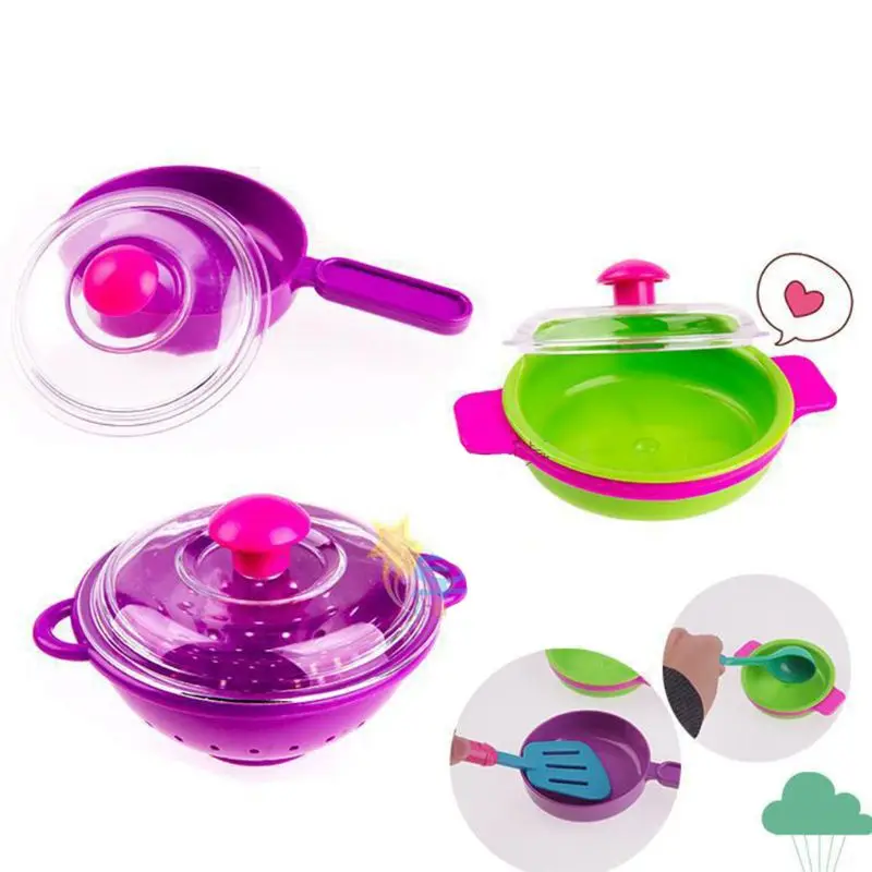 28Pc Kids Bestek Rollenspel Speelgoed Set Keuken Gebruiksvoorwerp Accessoires Potten Pannen 77HD