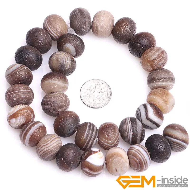 Natural Stone Botswana Agates Rondelle Frosted Acceories Beads For Jewelry Making Strand 15 inch DIY Jewelry Bead For Bracelet