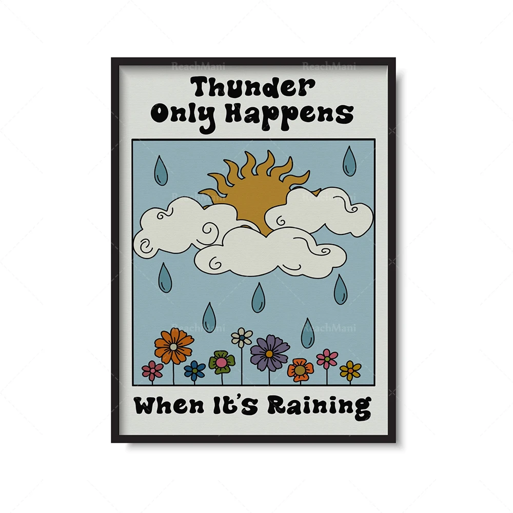 Music poster | Thunder and lightning only happen when it rains | Dream | Lyric music poster print | Art wall