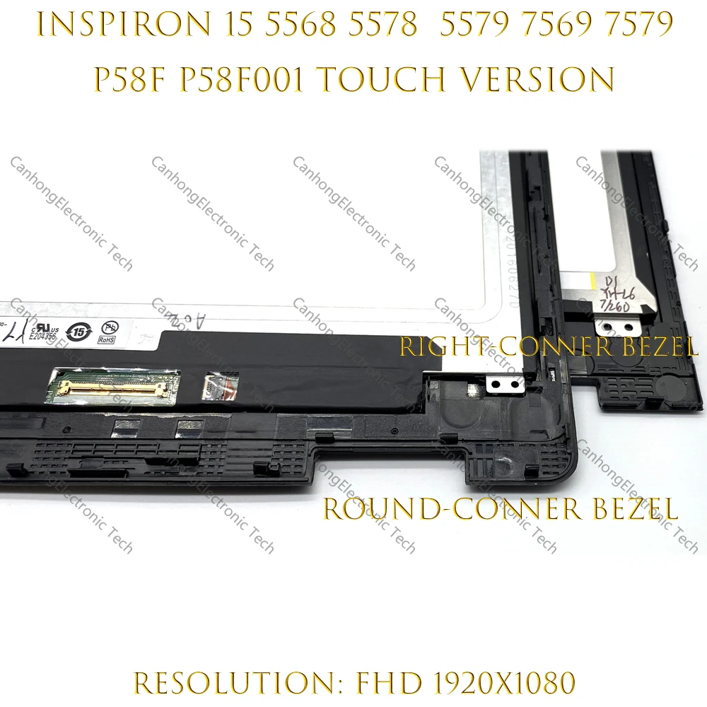 Pantalla táctil LCD FHD de 15,6 pulgadas para Dell Inspiron 15, 5568, 5578, 5579, 7569, P58F, P58F001, montaje de digitalizador, B156HAB01.0