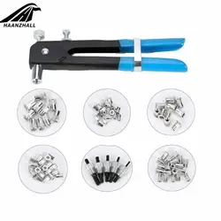 86pcs/set Hand Riveter Nut Rivet Gun Kit M3-M8 Manual Threaded Nut Rive Tool kit Stainless Steel Nuts Metric Thread For Screws