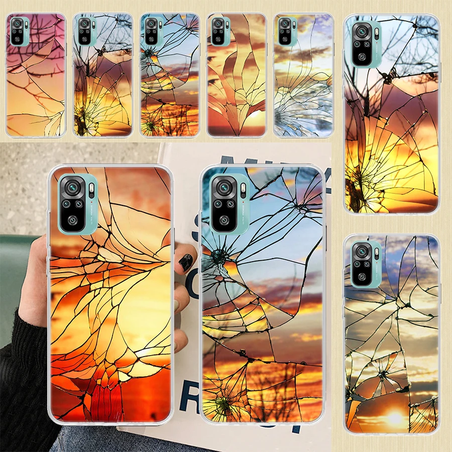 Funny Glass Broken Crack Pattern Soft Phone Case For Xiaomi Redmi Note 12 12S 13 11 11S 10 10S 11T 11E Pro Plus 9 9S 8 8T 7 Shel