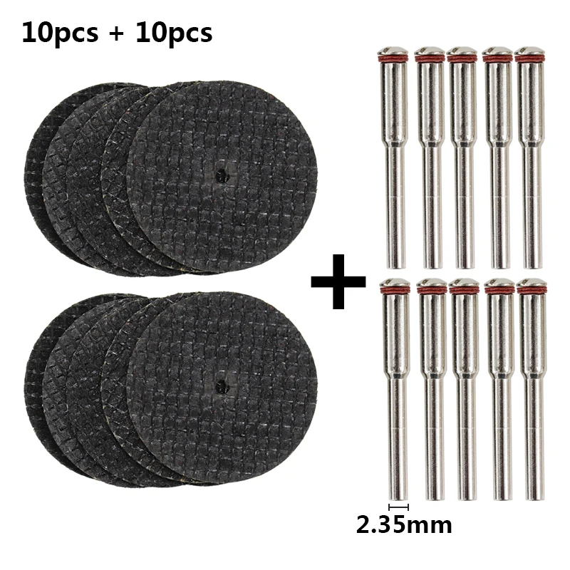 CMCP 20pcs Resin Cutting Disc Dremel With Mandrel Cut off Grinding Wheel Mini Saw Blade For Rotary Tools Abrasive Sanding Disc