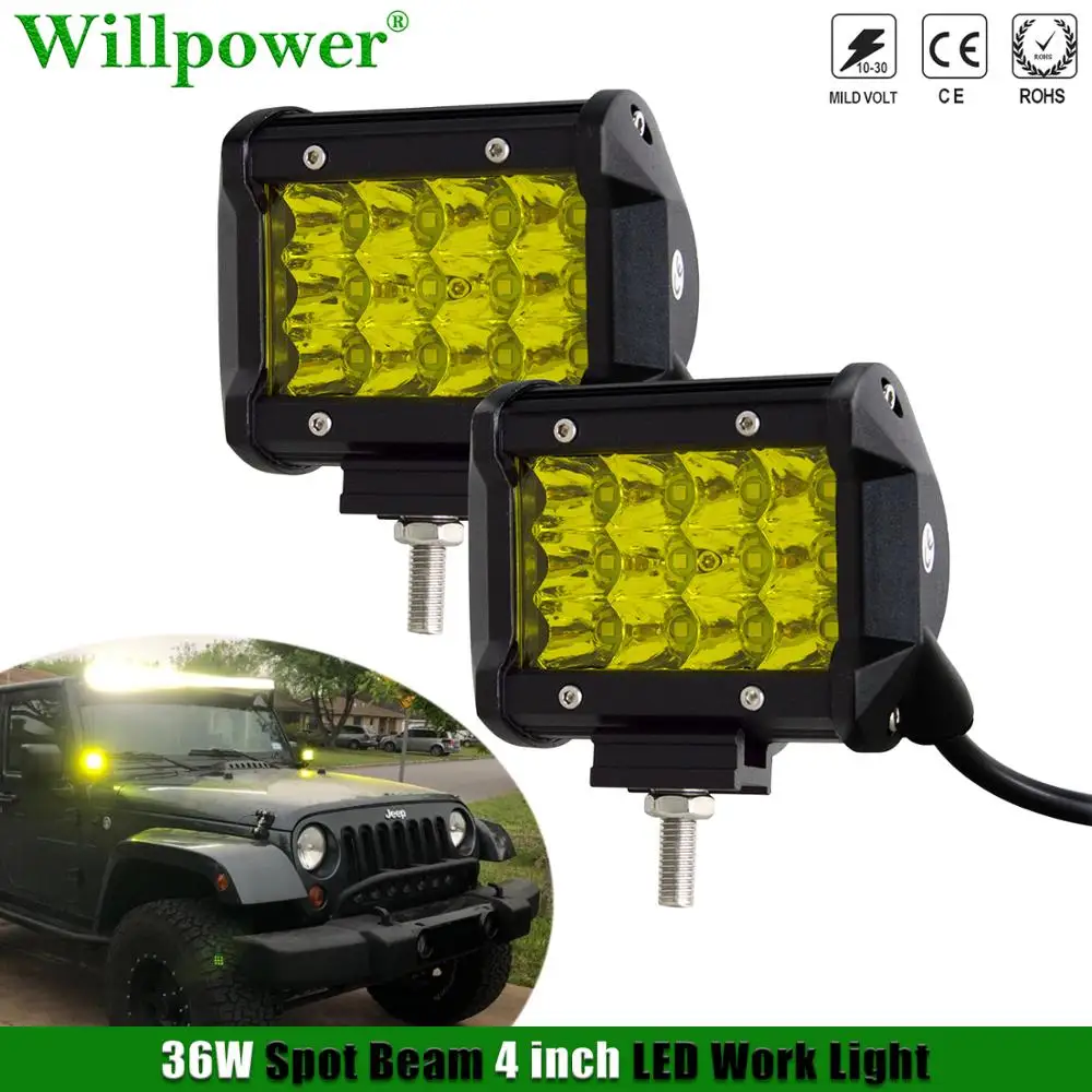 Offroad Car Yellow Light LED Pods 36W 4