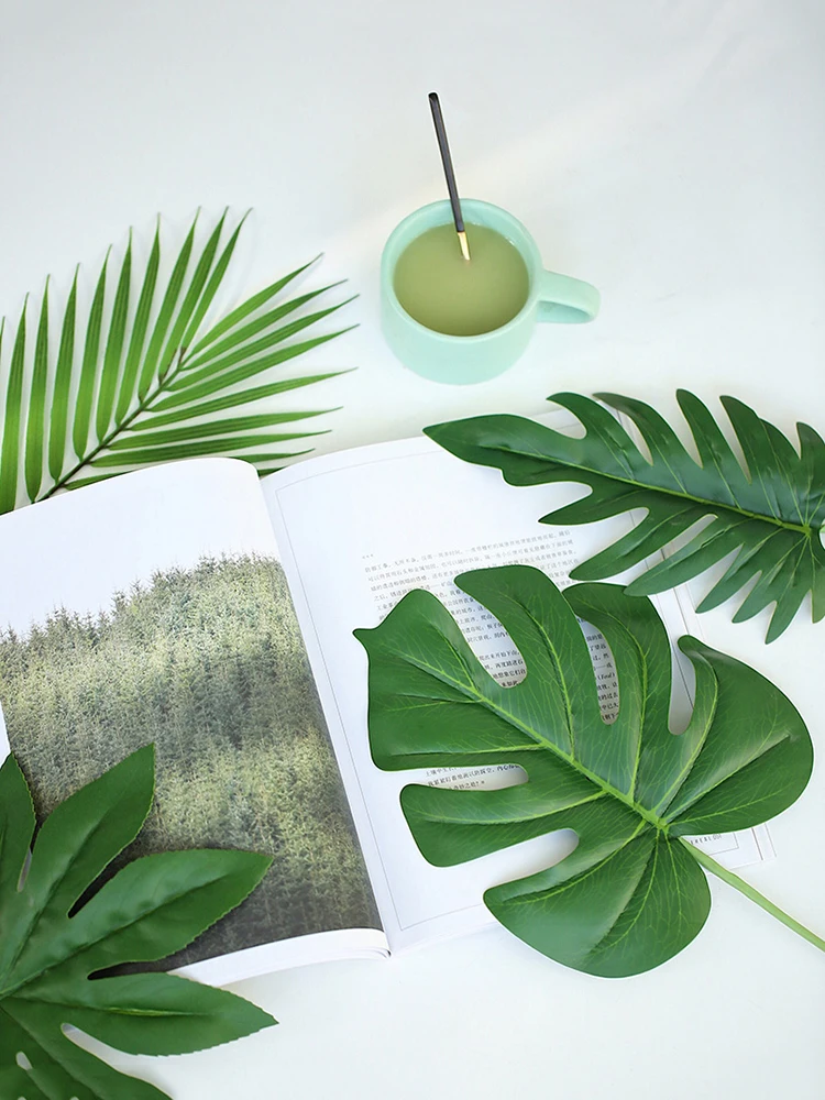 Hojas de simulación de plantas falsas para fotografía, accesorios de fondo para estudio fotográfico, 19 estilos diferentes