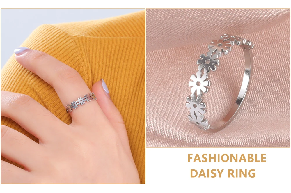 Skyrim Edelstahl Ring Herz Stern Blume Schmetterling Mondphase Geometrische Damen Fingerringe Hochzeitsgeschenk Großhandel – Detail 10