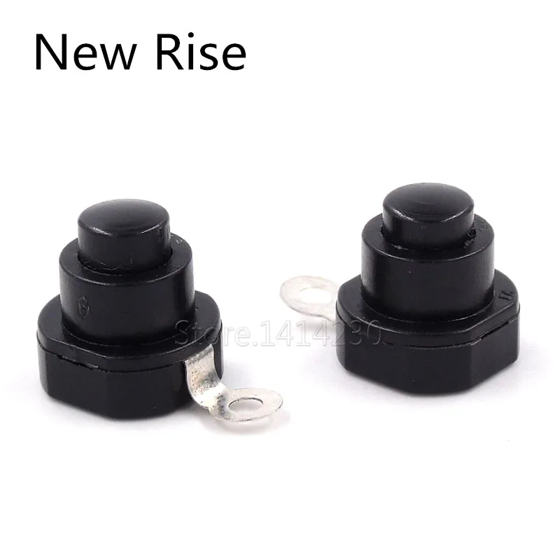 10PCS  30V 1A Flashlight Torch Part Round Push Button Switch SMT Black Size 10mm x 10mm ON-OFF 10X10MM