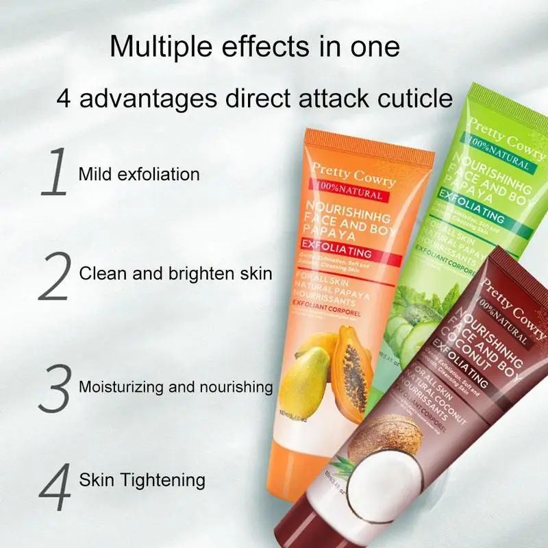 100ml esfoliante peeling gel pepino/papaia/gel de coco dead hidratante gel de remoção para rosto rosto esfoliante pele corpo r7y3
