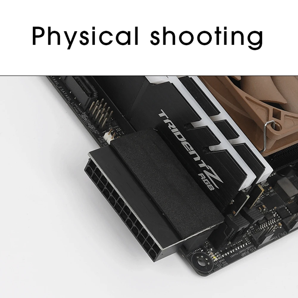 ATX محول الطاقة 24 دبوس أنثى إلى 24 دبوس ذكر بزاوية محول اللوحة الرئيسية لكبلات الطاقة سطح المكتب