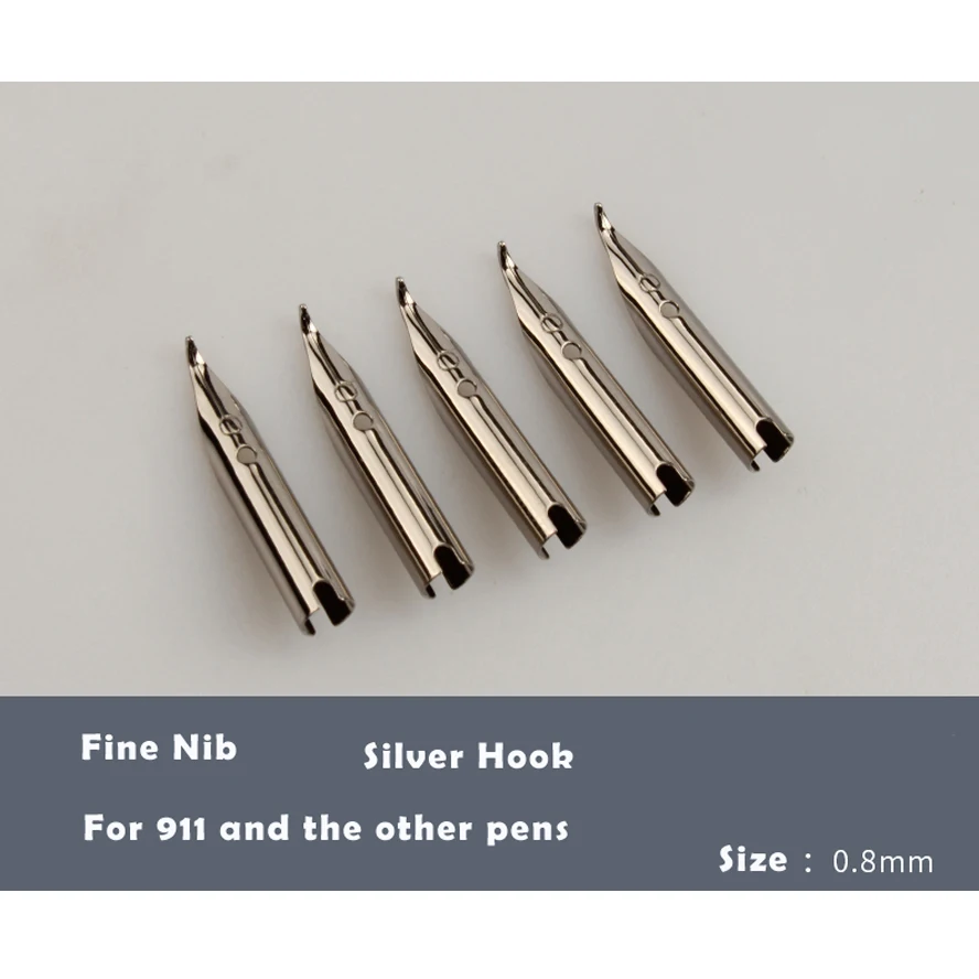 

5PCS 0.38MM Extra Fine or Calligraphy Bent 0.8mm Fountain Pen Sliver Nib for Jinhao 911/9009/126/51A school accessories