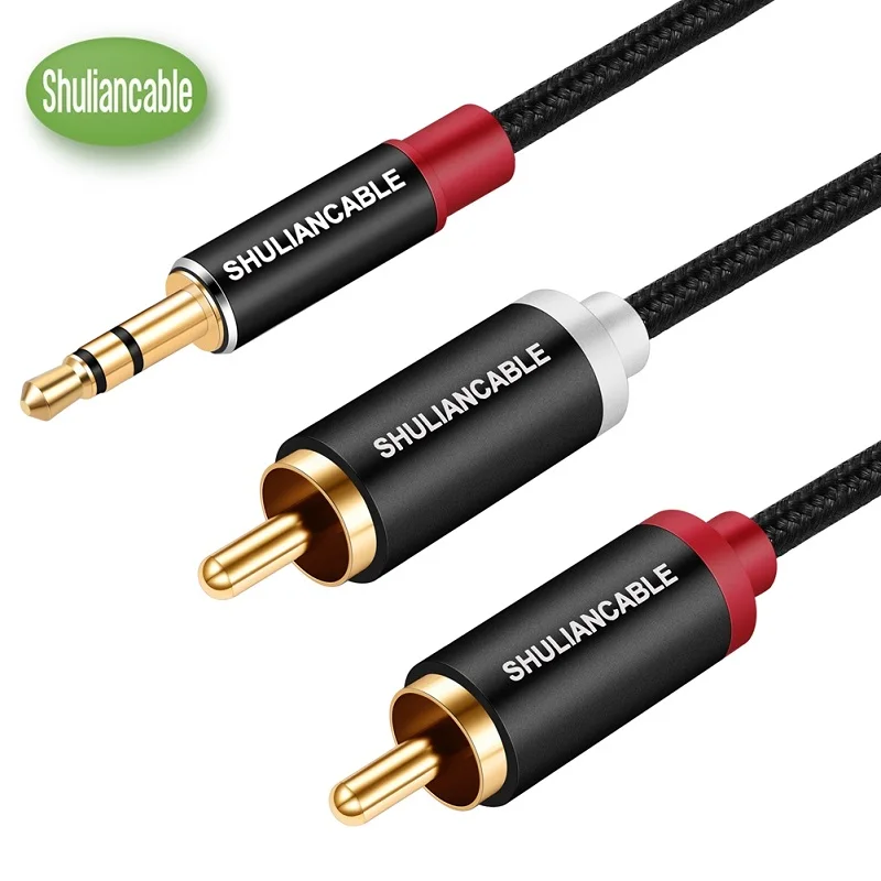 

SHULIANCABLE 3.5mm to 2RCA Audio Cable, Audio Auxiliary Adapter Stereo Splitter Cable AUX RCA Y Splitter for Smartphone, MP3