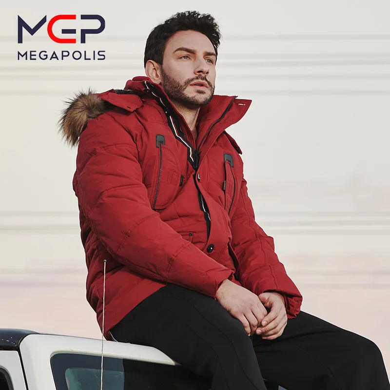 MGP new style winter men\'s clothing warm down jacket high quality leather collar brand male suit