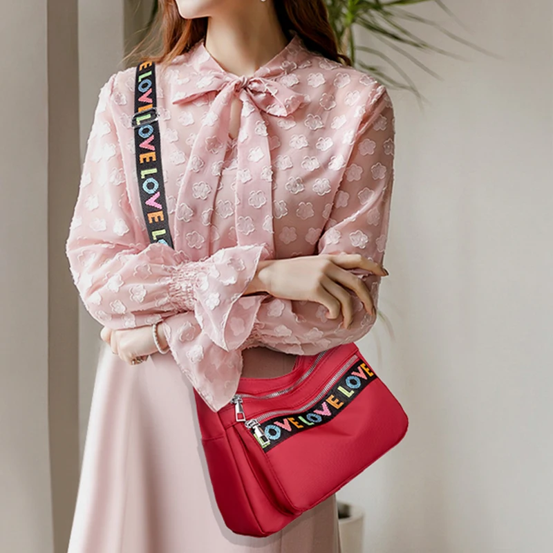 Frauen Umhängetasche Wasserdichte Nylon Oxford Schulter Messenger Taschen Casual Große Kapazität Handtasche Damen Reise Einkaufstasche – Detail 15