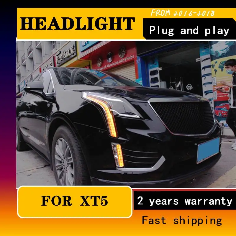 

LED Head Lamp For Cadillac XT5 headlights 2016 2017 2018 Cadillac XT5 LED H7 hid Q5 Bi-Xenon Lens Low Beam Fog Lamp Drl Led Lamp