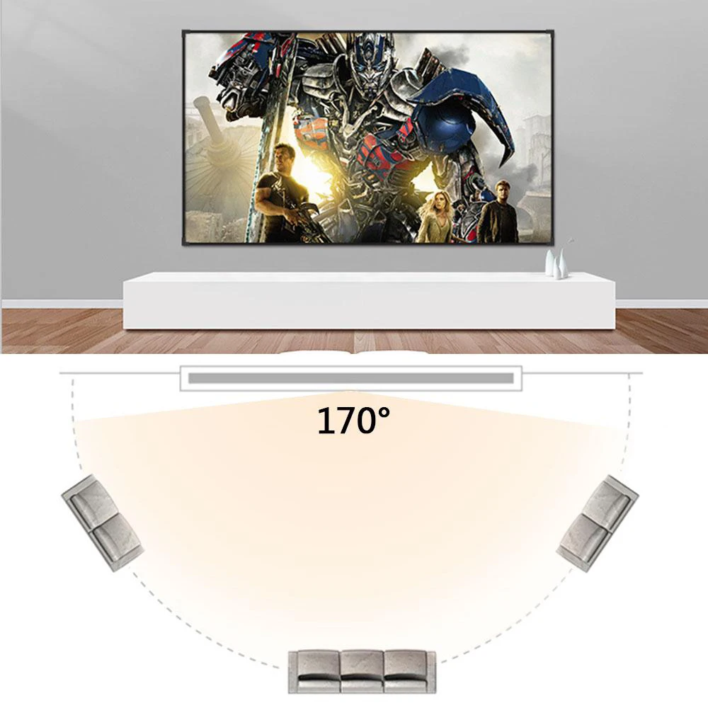 Salange Thicken Projector Screen,120 / 150 inch 16:9,Foldable Portable White Projection Screen Polyester Outdoor Home Theater
