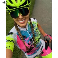 KAFITT Fluorescent color Women‘s Sexy Skinsuit Clothes Cycling Professional Macaquinho Ciclismo Feminino Go Pro Triathlon Sets