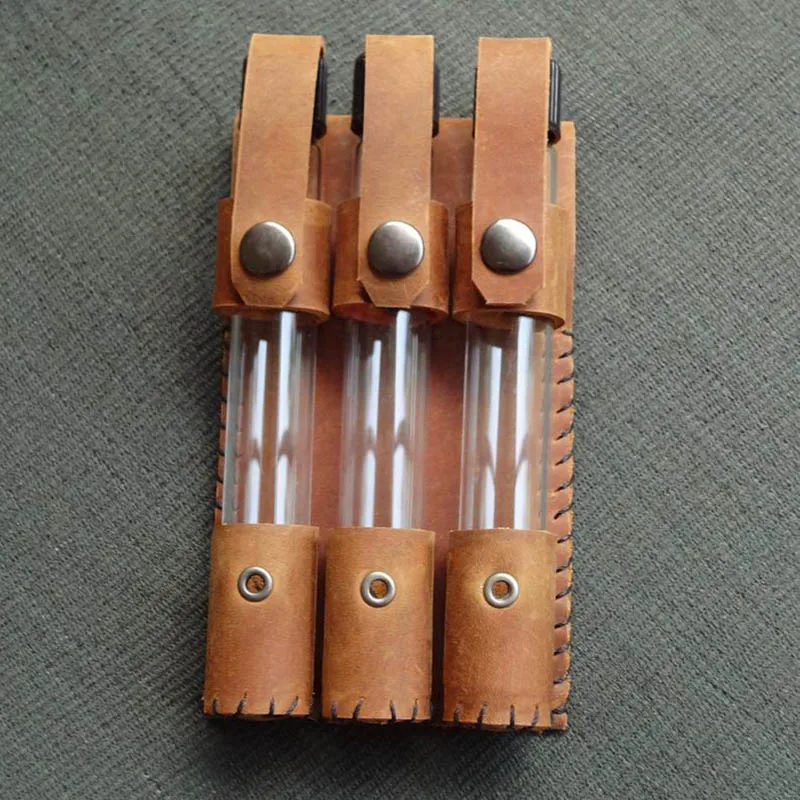 

Кожаный держатель для бутылок Alchemist Potion, тройная пробирка в стиле стимпанк, вешалка для ремня, вешалка для средневековой одежды Larp Healer