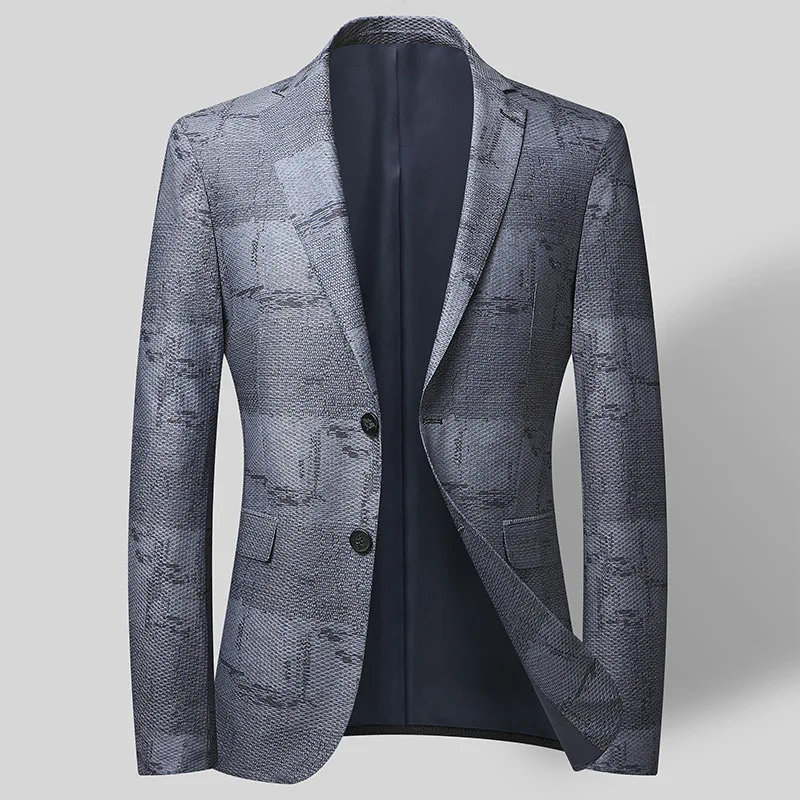 Man Mesh Fabric Male Blazer High Quality Spring Summer Single Breasted Ventilate Mens Blazer Fashion Slim Fit Man Blazer 4XL