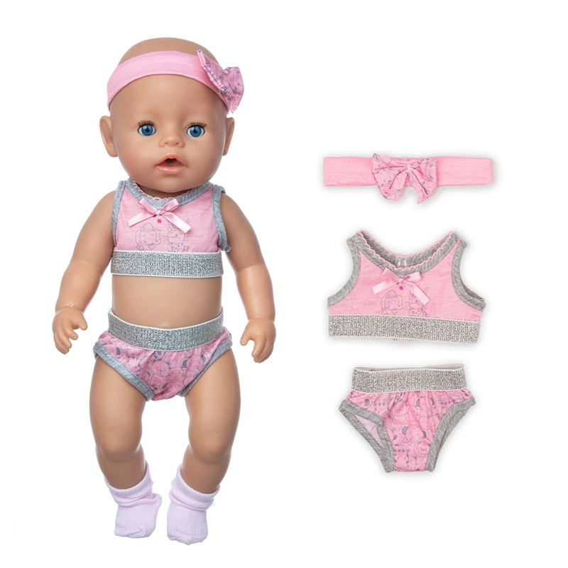 

New Bikini Suit Fit for 43cm Baby Doll 17 Inch Born Baby Doll Clothes And Accessories