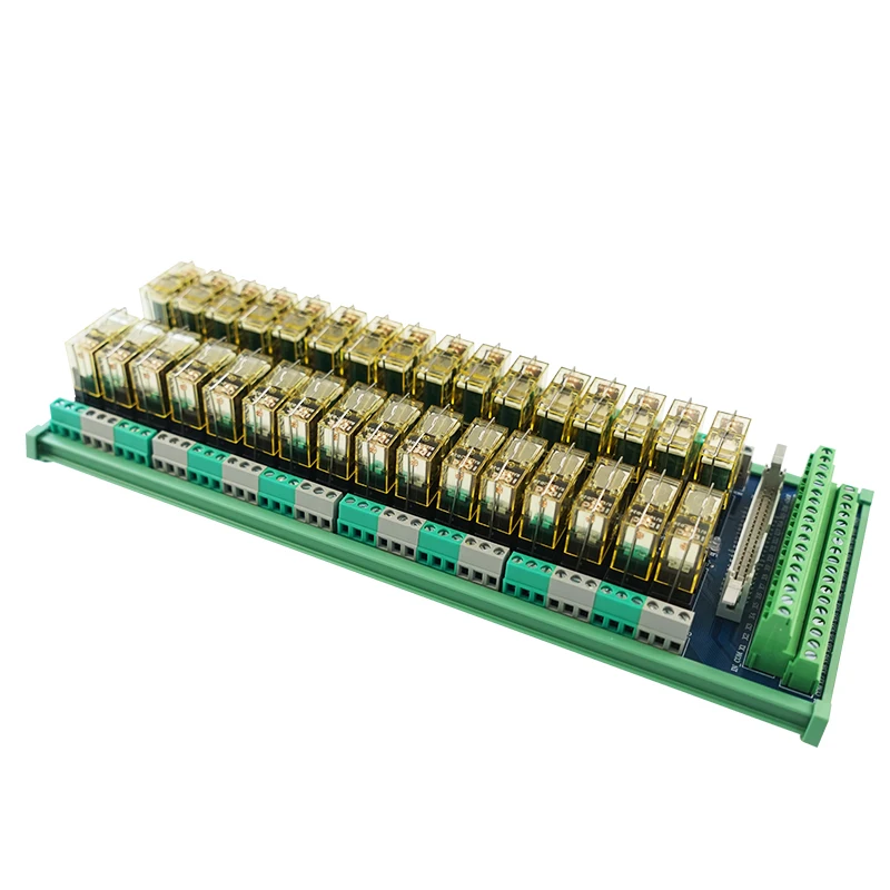 Huaqingjun 32 Channels 1NO 1NC Relay Module DC24V Relays for PLC Expansion Board