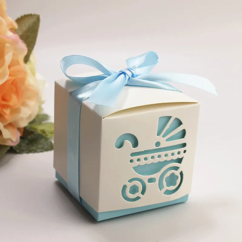 10pcs Newborn Baby Boxes Footprints Candy Packaging