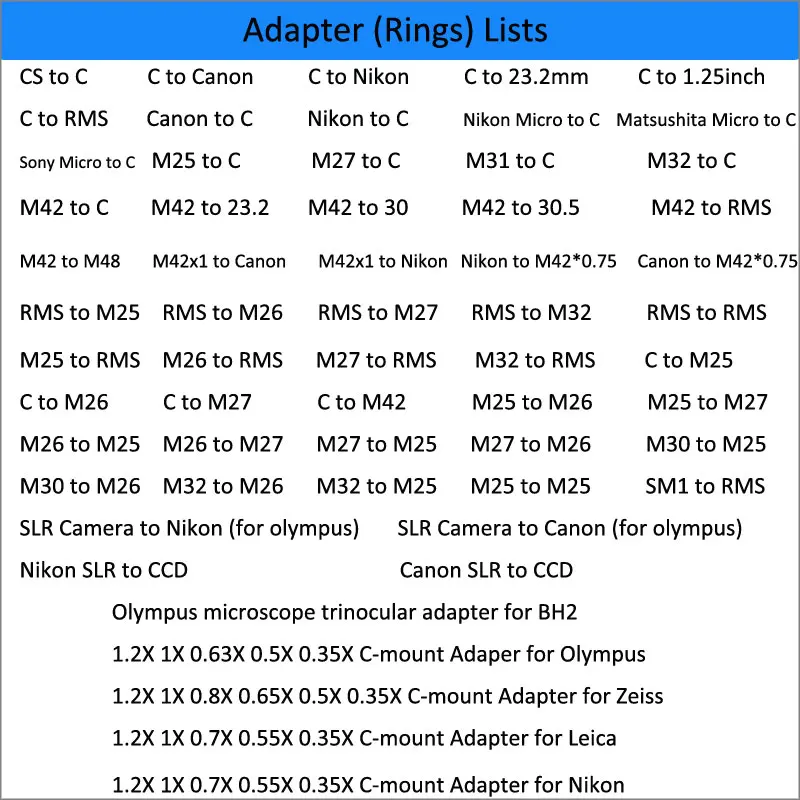 M30 to M32 to M25 to M26 Microscope Objective Lens Adapter Ring for Nikon Leica Mitutoyo Microscope