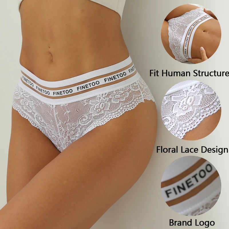 FINETOO Women Lace Panties Sexy Women Lace Panties Temptation Low Rise Panties Transparent Hollow Out Underwear Female Lingerie